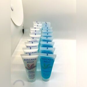 Blue and White Travel Shampoo and Body Lotion Set